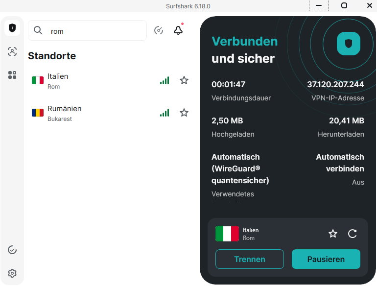 VPN-App von Surfshark